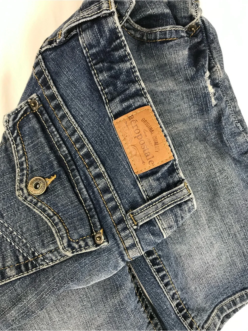 Aeropostale Women's Blue Washed Denim Bermuda Shorts